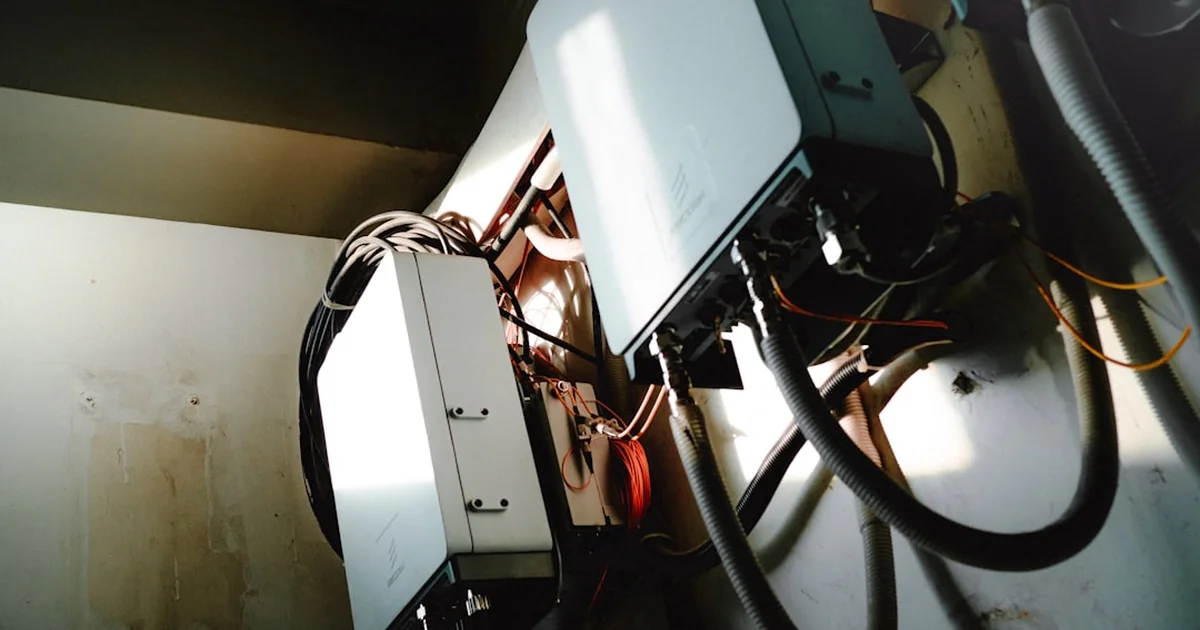 Equipos eléctricos de una instalación solar doméstica para revisar baterías, inversor y compatibilidad
