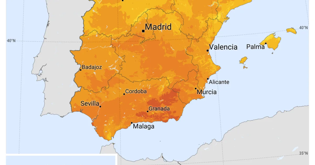Mapa de potencial fotovoltaico en España para interpretar radiación solar y producción por zona